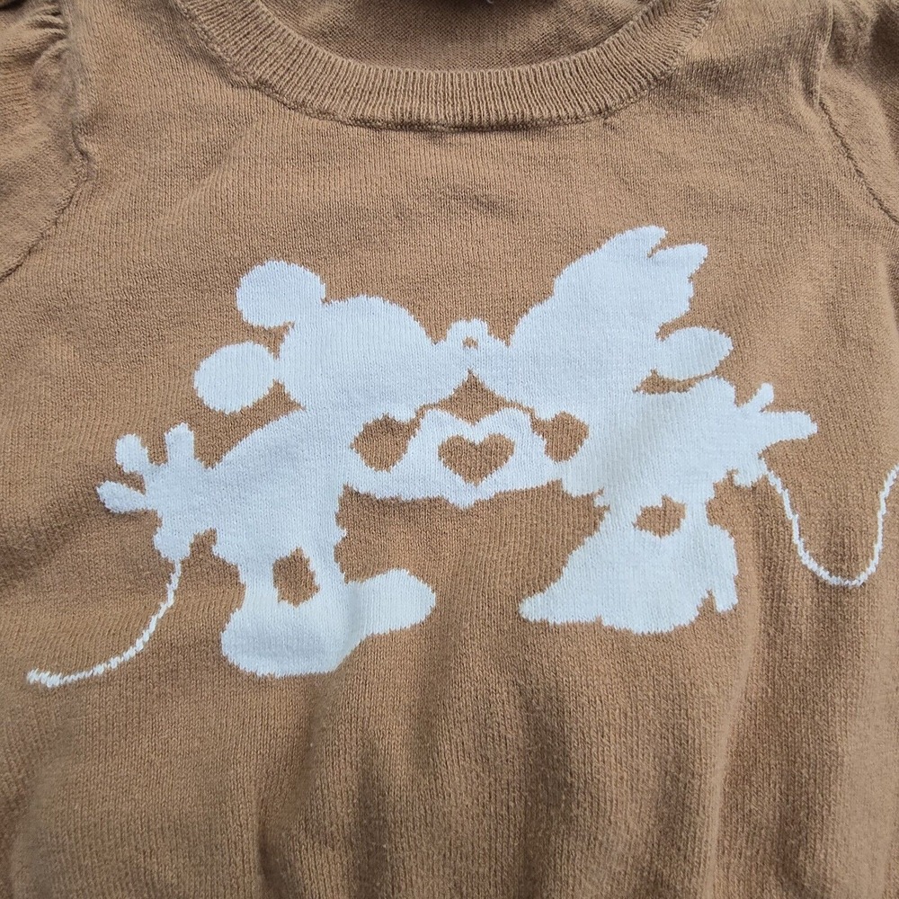 Baby Gap Disney Minnie Mickey Tan Brown LS Sweater Pants Outfit Girls Toddler 4 - Picture 3 of 5